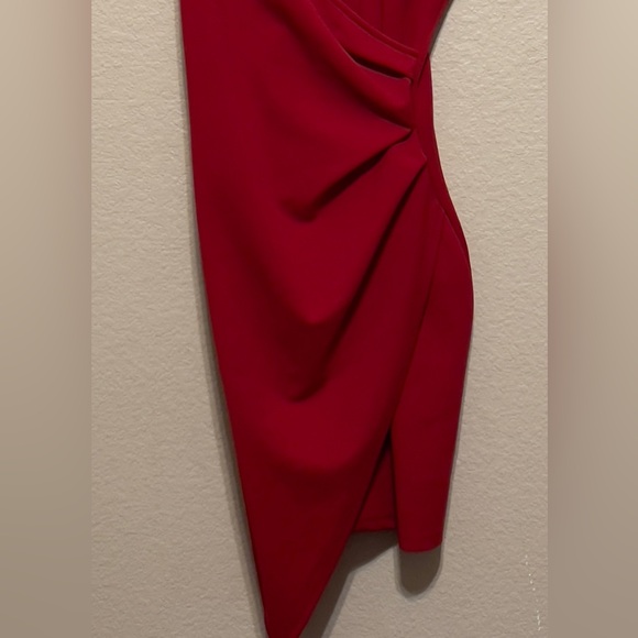 SHEIN Red Cocktail Spaghetti strap Asymmetrical Dress Sz Small - Picture 8 of 8